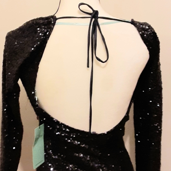 La Cité Women's Sequin Dress, Royal Blue Color, Long Sleeve. - Picture 4 of 6